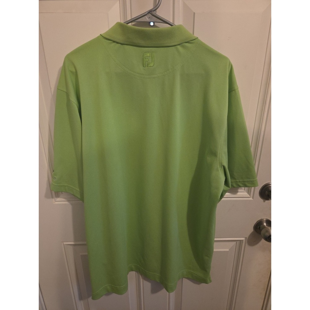 FootJoy FJ Men's Lime Green Short Sleeve Golf Polo Size XLarge Embroidered - Picture 4 of 4